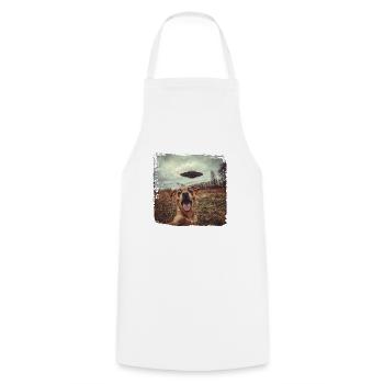 Drôle de chien Selfie Ufo Meme Gift - Tablier de cuisine - blanc - Devant - AI Model Male 185 dark (185cm)