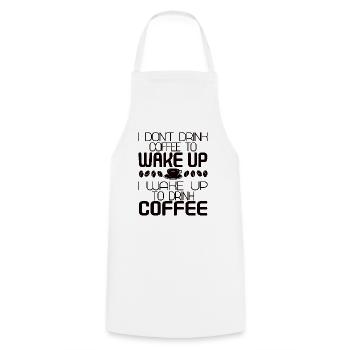 Je ne bois pas de café pour me réveiller - Tablier de cuisine - blanc - Devant - AI Model Male 185 dark (185cm)