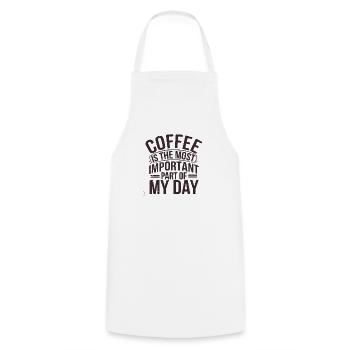 Coffee Is the Most Important Part of My Day - Cooking Apron - white - Front - AI Model Male 185 dark (185cm)