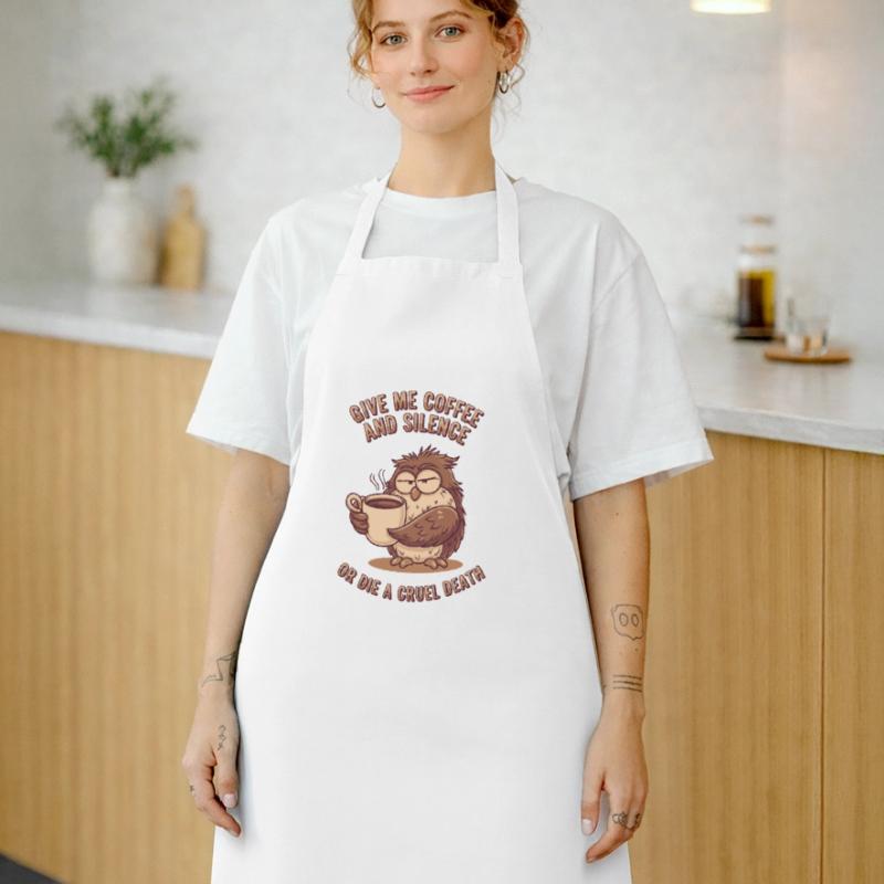 Kaffee Eule - geb mir Kaffee und Stille oder stirb Kochschürze
