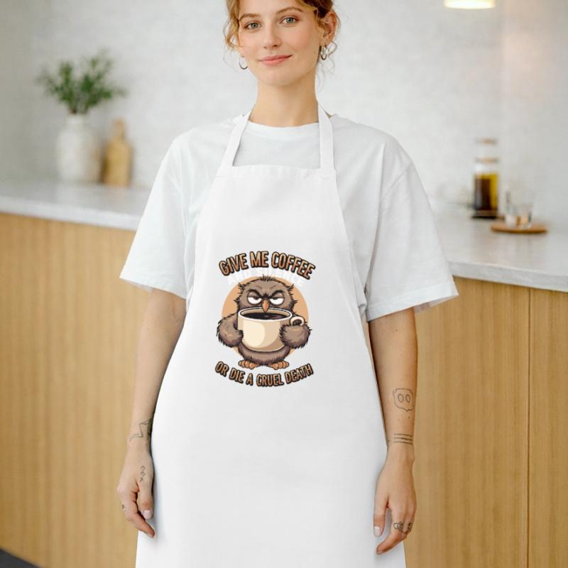 Kaffee Eule - geb mir Kaffee und Stille oder stirb Kochschürze