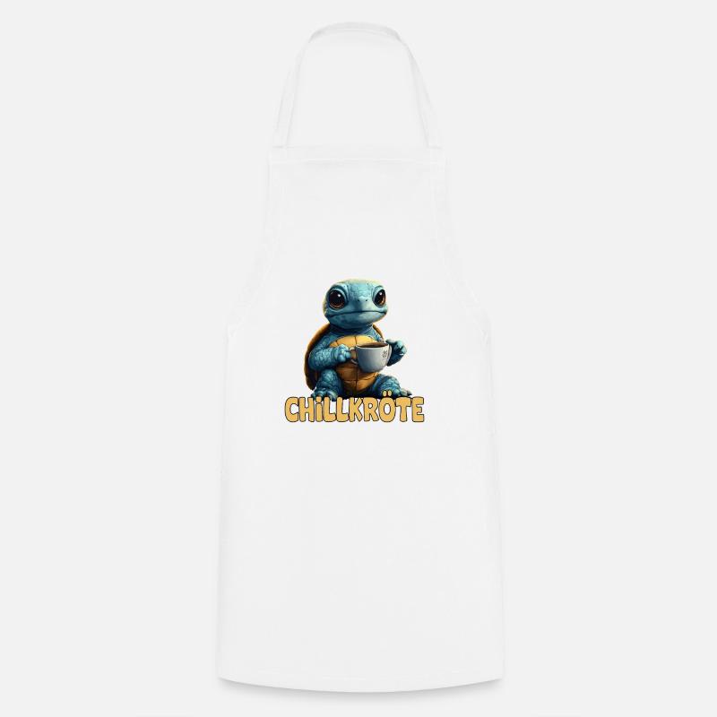 Chill Toad Pun Turtle - Cooking Apron - white