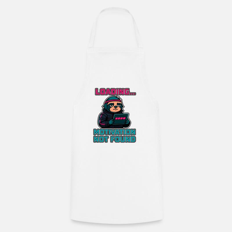 Loading... Motivation Not Found - Cooking Apron - white