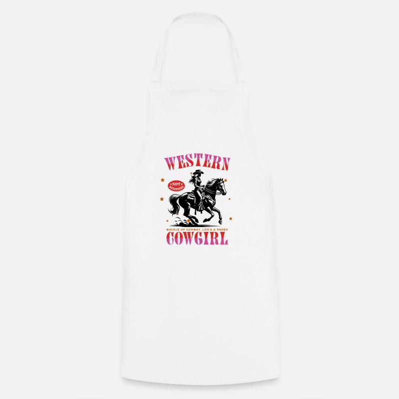 Conception de Howdy Rodeo – Pas pour les débutants - Tablier de cuisine - blanc