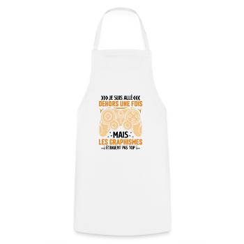 Humour cadeau console graphisme jeux vidéo - Tablier de cuisine - blanc - Devant - AI Model Male 185 dark (185cm)