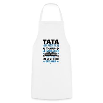 Tata j'ai essayé de te trouver le meilleur cadeau - Tablier de cuisine - blanc - Devant - AI Model Male 185 dark (185cm)