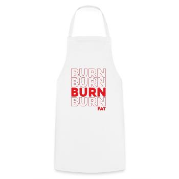 Burn Fat Training Workout Weightlifting - Cooking Apron - white - Front - AI Model Male 185 dark (185cm)