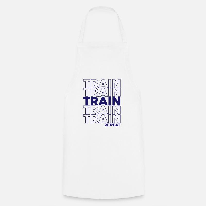 Train Train Train Repeat Workout Edition - Tablier de cuisine - blanc
