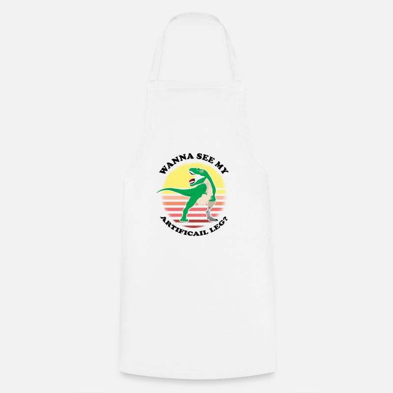 Bionic leg design for leg prostheses - Cooking Apron - white