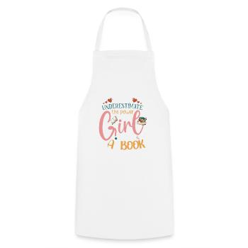 Book Reader Reading Literature Bookworm Gift Idea - Cooking Apron - white - Front - AI Model Male 185 dark (185cm)
