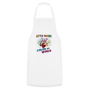 Little Hands Color My World, Kindergarten Lehrerin - Kochschürze - Weiß - Vorne - AI Model Male 185 dark (185cm)
