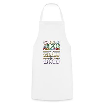 Des problèmes plus graves que les filles qui embrassent des filles - Tablier de cuisine - blanc - Devant - AI Model Male 185 dark (185cm)