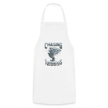 The hunt for tornadoes makes me feel alive - Cooking Apron - white - Front - AI Model Male 185 dark (185cm)