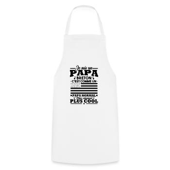 Un papa breton c est comme un papa normal - Tablier de cuisine - blanc - Devant - AI Model Male 185 dark (185cm)