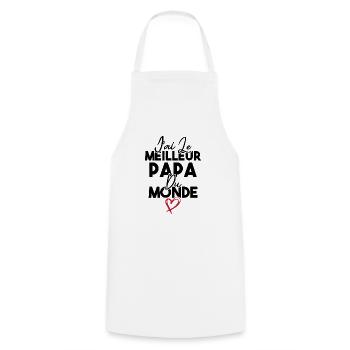 J ai le meilleur papa du monde - Tablier de cuisine - blanc - Devant - AI Model Male 185 dark (185cm)