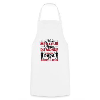 Papa et Agriculteur - Humour papa agriculteur - Tablier de cuisine - blanc - Devant - AI Model Male 185 dark (185cm)