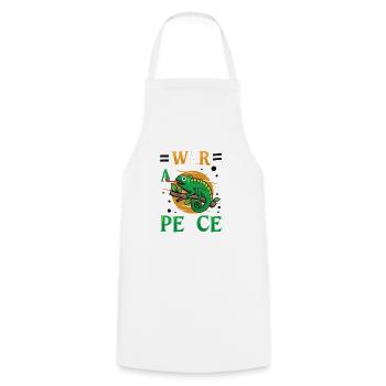 Peace Cameleon, mouvement pour la paix - Tablier de cuisine - blanc - Devant - AI Model Male 185 dark (185cm)