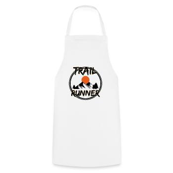 Trail Runner Running Jogging Jogger I Gift - Cooking Apron - white - Front - AI Model Male 185 dark (185cm)
