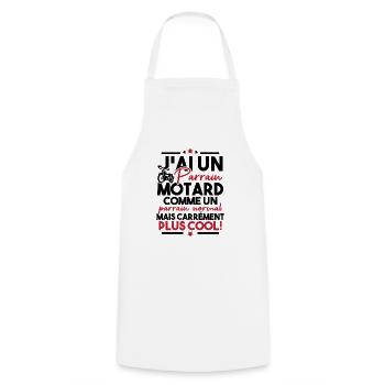 J ai un parrain motard comme un parrain normal - Tablier de cuisine - blanc - Devant - AI Model Male 185 dark (185cm)