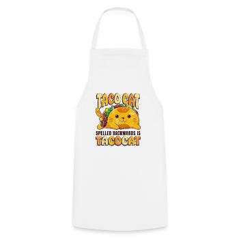 Taco Cat spelled Backwards is Tacocat Cinco de - Cooking Apron - white - Front - AI Model Male 185 dark (185cm)