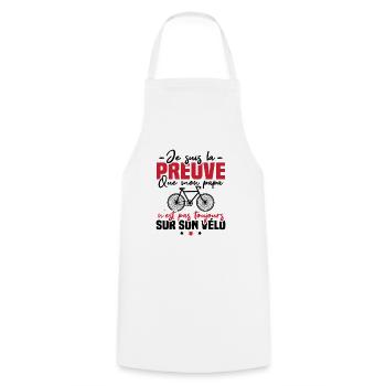 Preuve que papa n'est pas toujours sur son vélo - Tablier de cuisine - blanc - Devant - AI Model Male 185 dark (185cm)