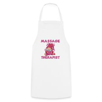 Cute Masseur Therapist Gnome - Cooking Apron - white - Front - AI Model Male 185 dark (185cm)