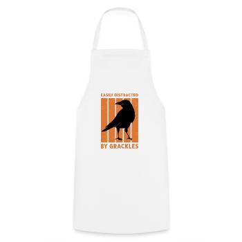 Blackbird Grackle Bird Design for Birdwatchers - Cooking Apron - white - Front - AI Model Male 185 dark (185cm)