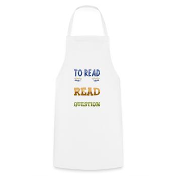 Book Reader Reading Literature Bookworm Gift Idea - Cooking Apron - white - Front - AI Model Male 185 dark (185cm)