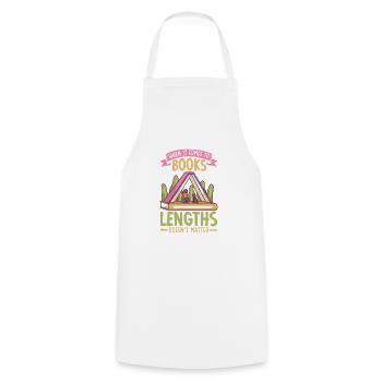 Book Reader Reading Literature Bookworm Gift Idea - Cooking Apron - white - Front - AI Model Male 185 dark (185cm)