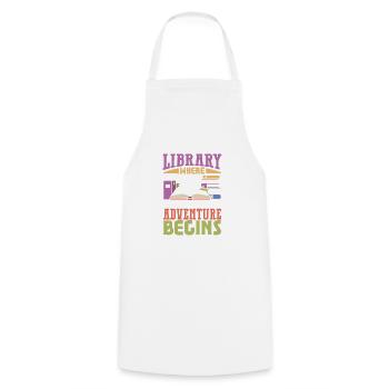 Book Reader Reading Literature Bookworm Gift Idea - Cooking Apron - white - Front - AI Model Male 185 dark (185cm)