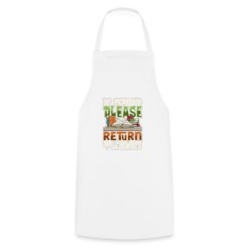Book Reader Reading Literature Bookworm Gift Idea - Cooking Apron - white - Front - AI Model Male 185 dark (185cm)