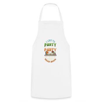 Book Reader Reading Literature Bookworm Gift Idea - Cooking Apron - white - Front - AI Model Male 185 dark (185cm)