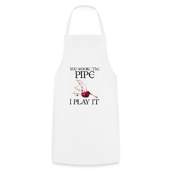 Bagpipes for pipers and Scots - Cooking Apron - white - Front - AI Model Male 185 dark (185cm)