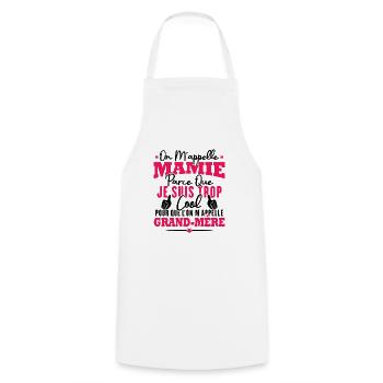 Je suis mamie trop cool, Cadeau pour cool mamie - Tablier de cuisine - blanc - Devant - AI Model Male 185 dark (185cm)