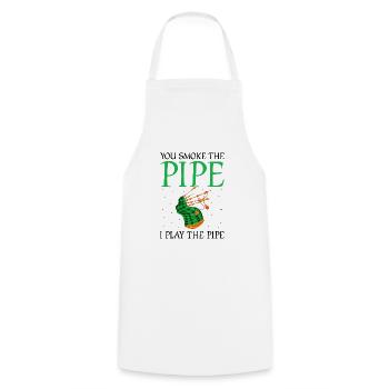 Bagpipe teacher quote and bagpipe players - Cooking Apron - white - Front - AI Model Male 185 dark (185cm)