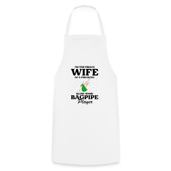 Bagpipes for pipers and Scots - Cooking Apron - white - Front - AI Model Male 185 dark (185cm)