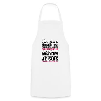 Je suis merveilleuse, je suis une mère - Tablier de cuisine - blanc - Devant - AI Model Male 185 dark (185cm)