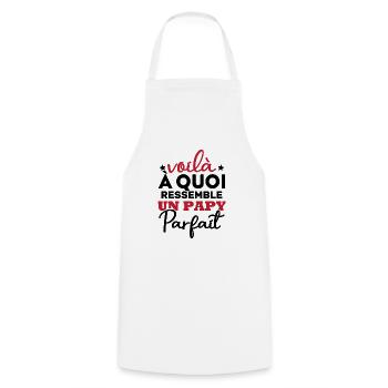Voilà a quoi ressemble un papy parfait - Tablier de cuisine - blanc - Devant - AI Model Male 185 dark (185cm)