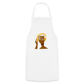 My headphones only play EDM - Cooking Apron - white - Front - AI Model Male 185 dark (185cm)
