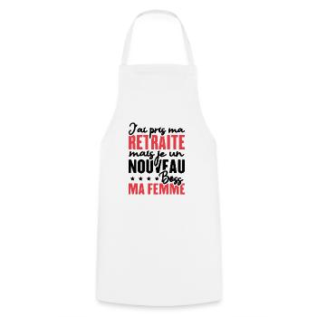 J'ai pris ma retraite - Tablier de cuisine - blanc - Devant - AI Model Male 185 dark (185cm)
