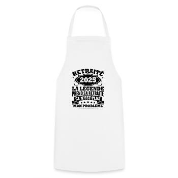 Humour Cadeau Retraité 2025, Retraité En 2025 - Tablier de cuisine - blanc - Devant - AI Model Male 185 dark (185cm)