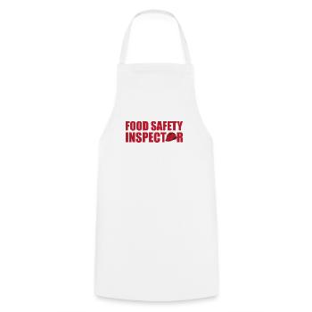Great Food Safety Inspector Design - Cooking Apron - white - Front - AI Model Male 185 dark (185cm)