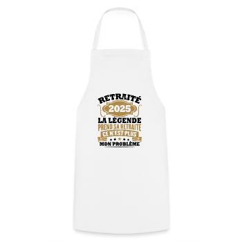 Humour Cadeau Retraité 2025, Retraité En 2025 - Tablier de cuisine - blanc - Devant - AI Model Male 185 dark (185cm)