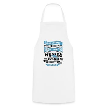 Conception de baleines à bosse pour l’océan, la mer, la baleine et les baleines - Tablier de cuisine - blanc - Devant - AI Model Male 185 dark (185cm)