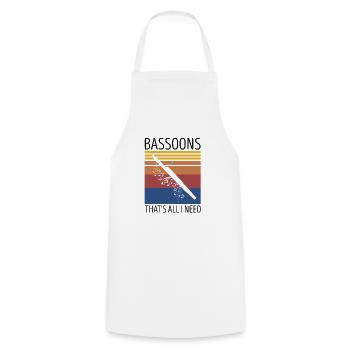 Basson Orchesta design pour bassonistes - Tablier de cuisine - blanc - Devant - AI Model Male 185 dark (185cm)