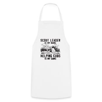 Camping Scoutmaster - Drôle de chef scout - Tablier de cuisine - blanc - Devant - AI Model Male 185 dark (185cm)