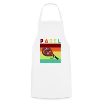 Padel Paddle Raquette Tennis Sport I Cadeau - Tablier de cuisine - blanc - Devant - AI Model Male 185 dark (185cm)