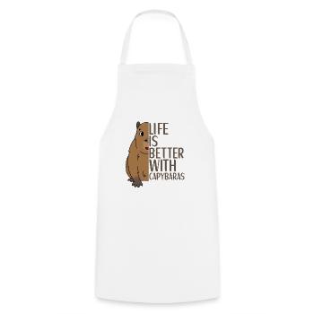 Capybara Animal Accessories for Kids - Cooking Apron - white - Front - AI Model Male 185 dark (185cm)