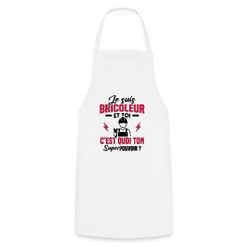 Je suis bricoleur - Tablier de cuisine - blanc - Devant - AI Model Male 185 dark (185cm)