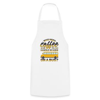 School Bus Monitor Bus Attendant School Transport - Cooking Apron - white - Front - AI Model Male 185 dark (185cm)
